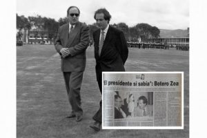 Foto: EE/ El presidente Ernesto Samper junto a Fernando Botero Zea. / Reproducción de la edición del martes 23 de enero de 1996 de El Espectador.